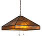 Meyda Lighting Diamond Trim 32" 3-Light Timeless Bronze Pendant Light With Amber Mica Shade Glass