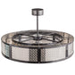 Meyda Lighting Diamond Turbine 44" 8-Light Black Chrome Chandelier With Chrome Diamondplate Shade and Silver Fan