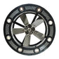 Meyda Lighting Diamond Turbine 44" 8-Light Black Chrome Chandelier With Chrome Diamondplate Shade and Silver Fan