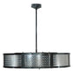 Meyda Lighting Diamond Turbine 44" 8-Light Black Chrome Chandelier With Chrome Diamondplate Shade and Silver Fan