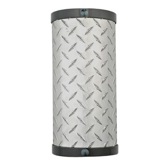 Meyda Lighting Diamond Turbine 6" 2-Light Black Chrome & Stainless Steel Wall Sconce