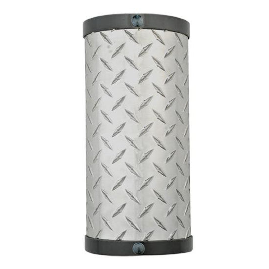 Meyda Lighting Diamond Turbine 6" 2-Light Black Chrome & Stainless Steel Wall Sconce