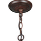 Meyda Lighting Diamondring 16" 2-Light Mahogany Bronze Inverted Pendant Light With Frosted White Art Shade Glass