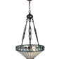 Meyda Lighting Diamondring 16" 2-Light Mahogany Bronze Inverted Pendant Light With Frosted White Art Shade Glass