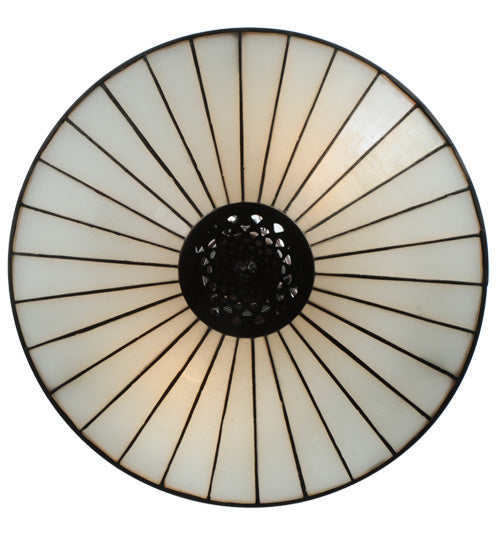 Meyda Lighting Diamondring 16" 2-Light Mahogany Bronze Inverted Pendant Light With Frosted White Art Shade Glass