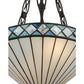 Meyda Lighting Diamondring 16" 2-Light Mahogany Bronze Inverted Pendant Light With Frosted White Art Shade Glass