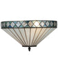 Meyda Lighting Diamondring 16" 2-Light Mahogany Bronze Inverted Pendant Light With Frosted White Art Shade Glass