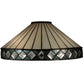 Meyda Lighting Diamondring 25" 2-Light Mahogany Bronze Table Lamp With White and Verigated Blue Shade Glass