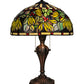 Meyda Lighting Diente de Leon 23" 2-Light Mahogany Bronze Table Lamp With Multi-Colored Shade Glass