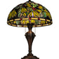 Meyda Lighting Diente de Leon 23" 2-Light Mahogany Bronze Table Lamp With Multi-Colored Shade Glass