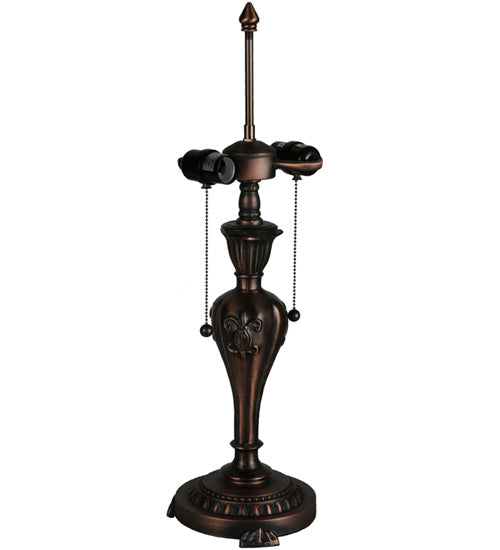 Meyda Lighting Diente de Leon 23" 2-Light Mahogany Bronze Table Lamp With Multi-Colored Shade Glass