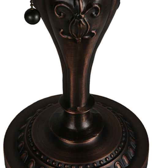 Meyda Lighting Diente de Leon 23" 2-Light Mahogany Bronze Table Lamp With Multi-Colored Shade Glass