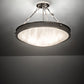 Meyda Lighting Dionne 20" 3-Light Polished Nickel Inverted Pendant Light With White Art Shade Glass