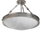 Meyda Lighting Dionne 20" 3-Light Polished Nickel Inverted Pendant Light With White Art Shade Glass