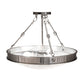 Meyda Lighting Dionne 20" 3-Light Polished Nickel Inverted Pendant Light With White Art Shade Glass