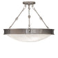 Meyda Lighting Dionne 20" 3-Light Polished Nickel Inverted Pendant Light With White Art Shade Glass