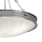 Meyda Lighting Dionne 20" 3-Light Polished Nickel Inverted Pendant Light With White Art Shade Glass
