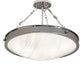 Meyda Lighting Dionne 20" 3-Light Polished Nickel Inverted Pendant Light With White Art Shade Glass