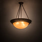 Meyda Lighting Dionne 20" 3-Light Rust Baroque Inverted Pendant Light With Ambra Siena Idalight Shade