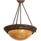 Meyda Lighting Dionne 20" 3-Light Rust Baroque Inverted Pendant Light With Ambra Siena Idalight Shade