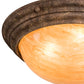 Meyda Lighting Dionne 20" 3-Light Rust Baroque Inverted Pendant Light With Ambra Siena Idalight Shade