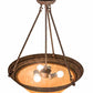 Meyda Lighting Dionne 20" 3-Light Rust Baroque Inverted Pendant Light With Ambra Siena Idalight Shade