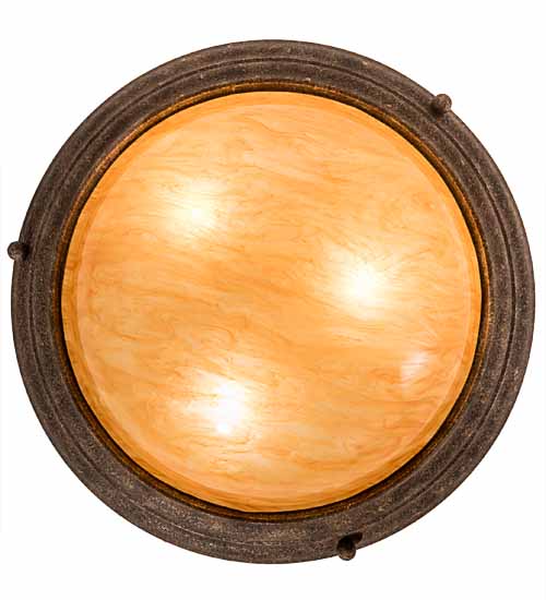 Meyda Lighting Dionne 20" 3-Light Rust Baroque Inverted Pendant Light With Ambra Siena Idalight Shade