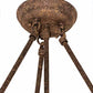 Meyda Lighting Dionne 20" 3-Light Rust Baroque Inverted Pendant Light With Ambra Siena Idalight Shade