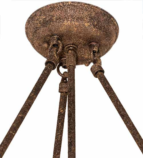 Meyda Lighting Dionne 20" 3-Light Rust Baroque Inverted Pendant Light With Ambra Siena Idalight Shade