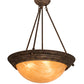 Meyda Lighting Dionne 20" 3-Light Rust Baroque Inverted Pendant Light With Ambra Siena Idalight Shade