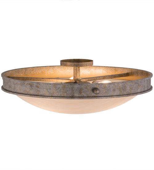Meyda Lighting Dionne 22" 3-Light Corinth Flush Mount Light With Sahara Taupe Idalight Shade