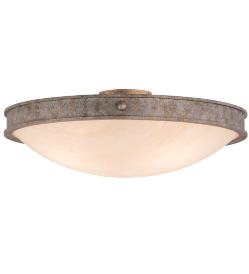 Meyda Lighting Dionne 22" 3-Light Corinth Flush Mount Light With Sahara Taupe Idalight Shade