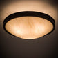 Meyda Lighting Dionne 23" 3-Light Copper Rust Flush Mount Light With Beige Sahara Taupe Idalight Shade Glass