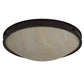 Meyda Lighting Dionne 23" 3-Light Copper Rust Flush Mount Light With Beige Sahara Taupe Idalight Shade Glass
