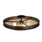 Meyda Lighting Dionne 23" 3-Light Copper Rust Flush Mount Light With Beige Sahara Taupe Idalight Shade Glass
