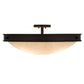 Meyda Lighting Dionne 23" 3-Light Copper Rust Flush Mount Light With Beige Sahara Taupe Idalight Shade Glass