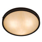 Meyda Lighting Dionne 23" 3-Light Copper Rust Flush Mount Light With Beige Sahara Taupe Idalight Shade Glass