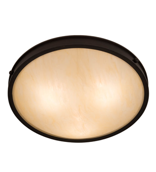 Meyda Lighting Dionne 23" 3-Light Copper Rust Flush Mount Light With Beige Sahara Taupe Idalight Shade Glass