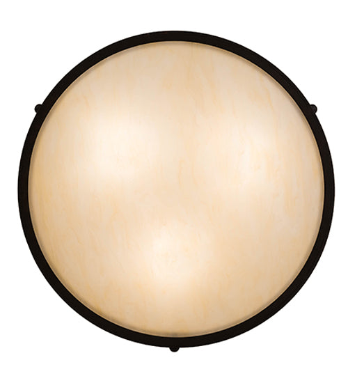 Meyda Lighting Dionne 23" 3-Light Copper Rust Flush Mount Light With Beige Sahara Taupe Idalight Shade Glass