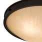 Meyda Lighting Dionne 23" 3-Light Copper Rust Flush Mount Light With Beige Sahara Taupe Idalight Shade Glass