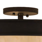 Meyda Lighting Dionne 23" 3-Light Copper Rust Flush Mount Light With Beige Sahara Taupe Idalight Shade Glass