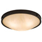 Meyda Lighting Dionne 23" 3-Light Copper Rust Flush Mount Light With Beige Sahara Taupe Idalight Shade Glass
