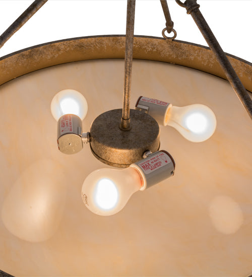 Meyda Lighting Dionne 23" 3-Light Corinth Semi-flush Mount Ceiling Light With Sahara Taupe Idalight Shade