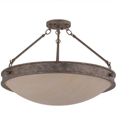 Meyda Lighting Dionne 23" 3-Light Corinth Semi-flush Mount Ceiling Light With Sahara Taupe Idalight Shade