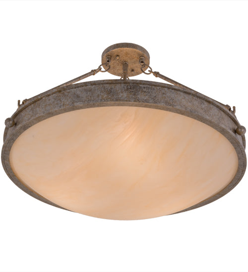 Meyda Lighting Dionne 23" 3-Light Corinth Semi-flush Mount Ceiling Light With Sahara Taupe Idalight Shade