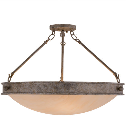 Meyda Lighting Dionne 23" 3-Light Corinth Semi-flush Mount Ceiling Light With Sahara Taupe Idalight Shade