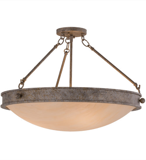 Meyda Lighting Dionne 23" 3-Light Corinth Semi-flush Mount Ceiling Light With Sahara Taupe Idalight Shade