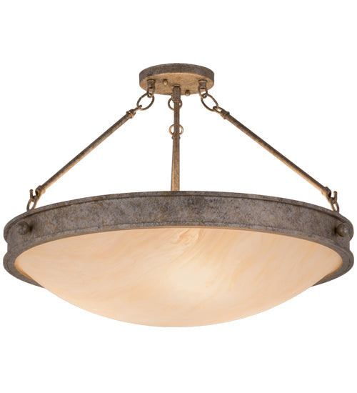 Meyda Lighting Dionne 23" 3-Light Corinth Semi-flush Mount Ceiling Light With Sahara Taupe Idalight Shade