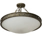 Meyda Lighting Dionne 23" 3-Light Corinth Semi-flush Mount Light With White Statuario Idalight Shade Glass