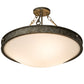 Meyda Lighting Dionne 23" 3-Light Corinth Semi-flush Mount Light With White Statuario Idalight Shade Glass